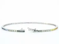 Gouden tennisarmband met 3.60 carat saffieren - afbeelding 5 van  9