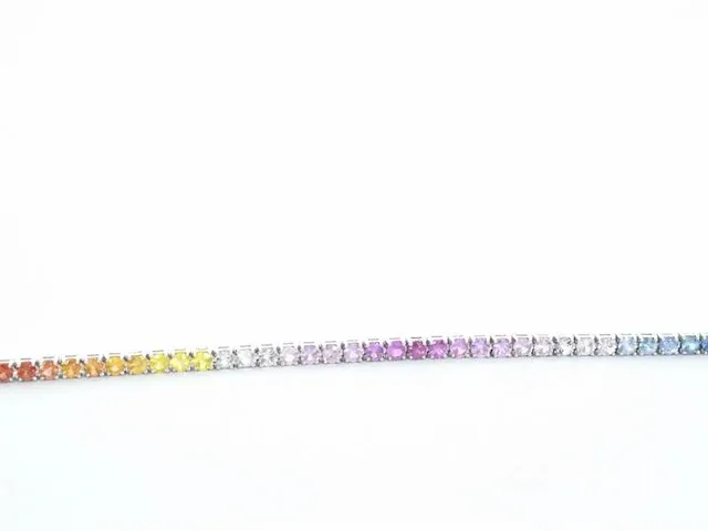 Gouden tennisarmband met 3.60 carat saffieren - afbeelding 6 van  9