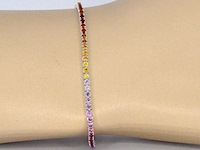 Gouden tennisarmband met 3.60 carat saffieren - afbeelding 2 van  8