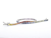 Gouden tennisarmband met 3.60 carat saffieren - afbeelding 8 van  8