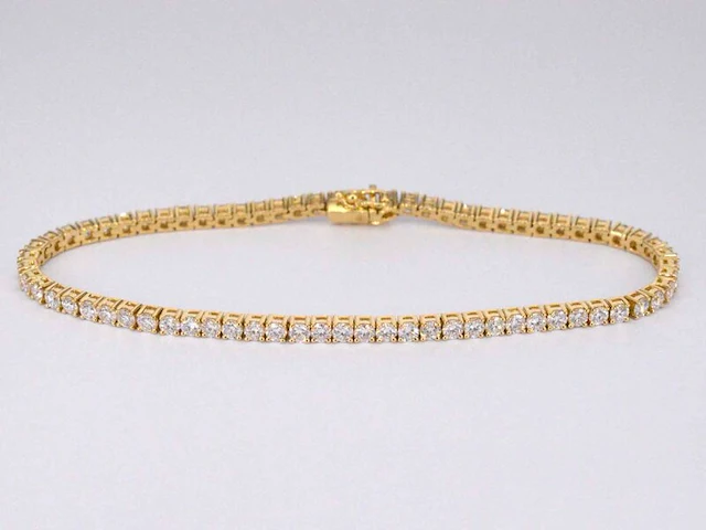 Gouden tennisarmband met 4.00 carat diamanten - afbeelding 1 van  8