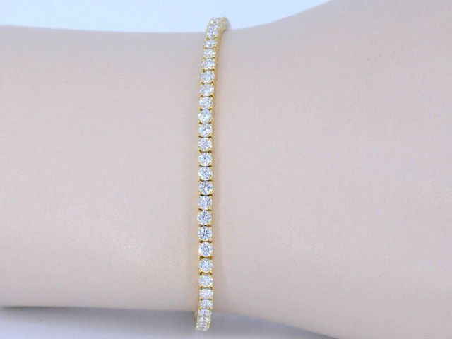 Gouden tennisarmband met 4.00 carat diamanten - afbeelding 2 van  8