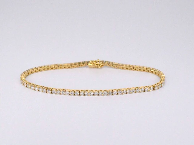 Gouden tennisarmband met 4.00 carat diamanten - afbeelding 3 van  8