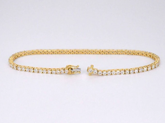 Gouden tennisarmband met 4.00 carat diamanten - afbeelding 4 van  8
