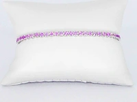 Gouden tennisarmband met 6.00 carat aan roze saffieren - afbeelding 5 van  9