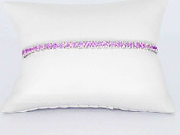 Gouden tennisarmband met 6.00 carat aan roze saffieren - afbeelding 6 van  8
