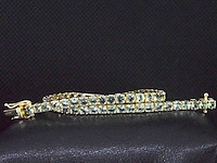 Gouden tennisarmband met 8.00 carat aan groene saffieren - afbeelding 1 van  9