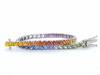 Gouden tennisarmband met 8.50 carat saffieren - afbeelding 1 van  10