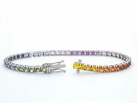 Gouden tennisarmband met 8.50 carat saffieren - afbeelding 4 van  10