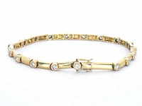 Gouden tennisarmband met diamanten schakels - afbeelding 4 van  10