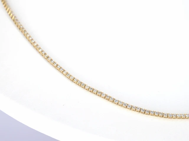 Gouden tenniscollier met diamanten 3.00 carat - afbeelding 2 van  8