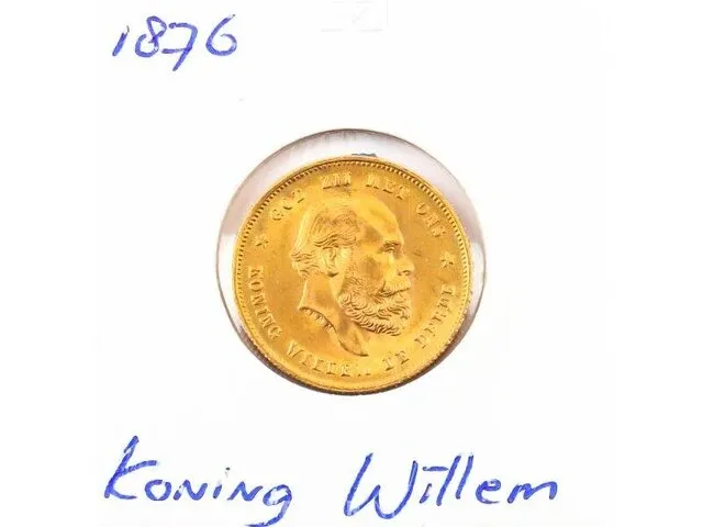 Gouden tientje koning willem 1876 - afbeelding 1 van  2