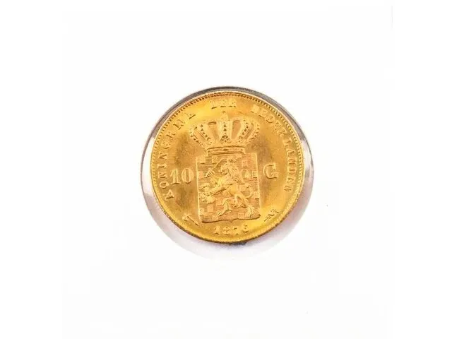 Gouden tientje koning willem 1876 - afbeelding 2 van  2