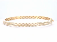 Gouden vaste armband met briljant geslepen diamant - afbeelding 1 van  12