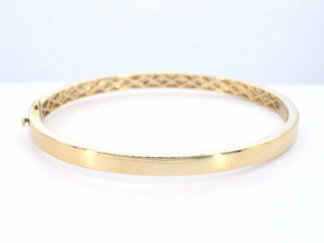 Gouden vaste armband met briljant geslepen diamant - afbeelding 11 van  12