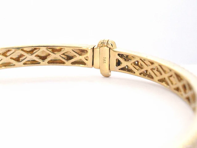 Gouden vaste armband met briljant geslepen diamant - afbeelding 12 van  12