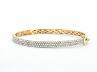 Gouden vaste armband met briljant geslepen diamant - afbeelding 4 van  10