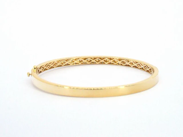 Gouden vaste armband met briljant geslepen diamant - afbeelding 6 van  10