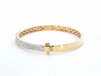 Gouden vaste armband met briljant geslepen diamant - afbeelding 7 van  10