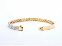 Gouden vaste armband met briljant geslepen diamant - afbeelding 8 van  10