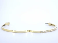 Gouden vaste armband met briljant geslepen diamanten - afbeelding 8 van  10