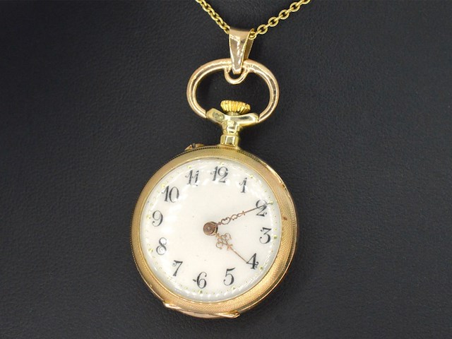 Gouden zakhorloge, excl. ketting - afbeelding 1 van  9