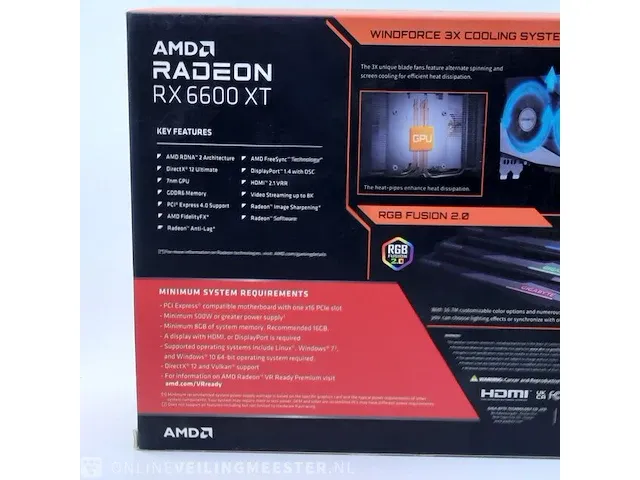 Grafische kaart amd, radeon rx6600xt gaming oc 8g gddr6 8gb - afbeelding 6 van  8