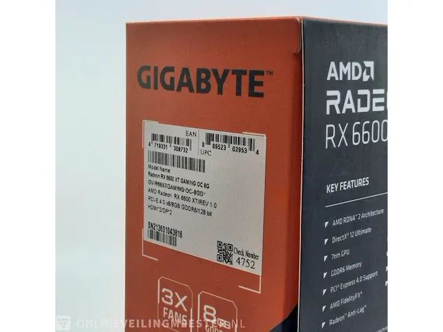 Grafische kaart amd, radeon rx6600xt gaming oc 8g gddr6 8gb - afbeelding 8 van  8