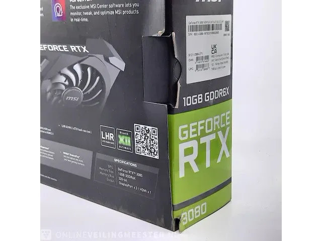 Grafische kaart msi, geforce rtx 3080 ventus 3x plus 10g oc lhr - afbeelding 2 van  13