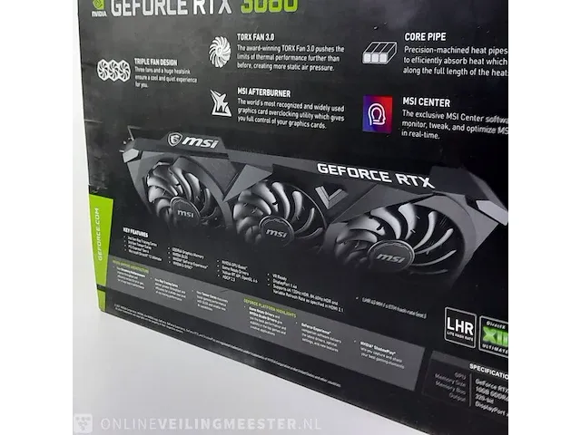 Grafische kaart msi, geforce rtx 3080 ventus 3x plus 10g oc lhr - afbeelding 13 van  13