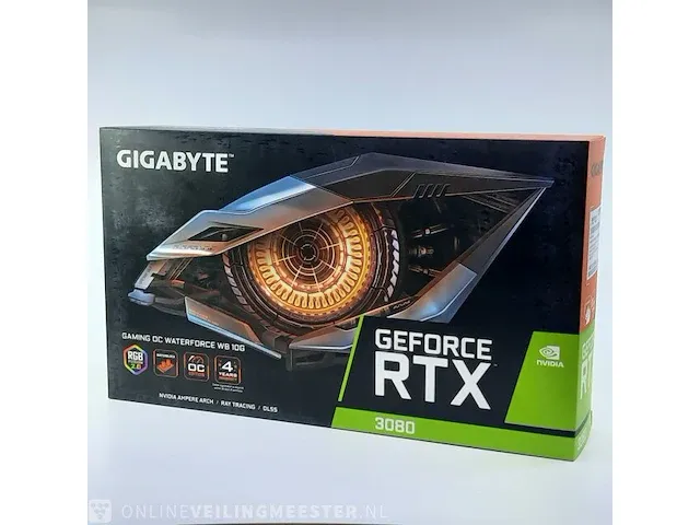 Grafische kaart nvidia, geforce rtx 3080 gaming oc waterforce wb 10g pci-e4.0 x16 gddr6 - afbeelding 1 van  8