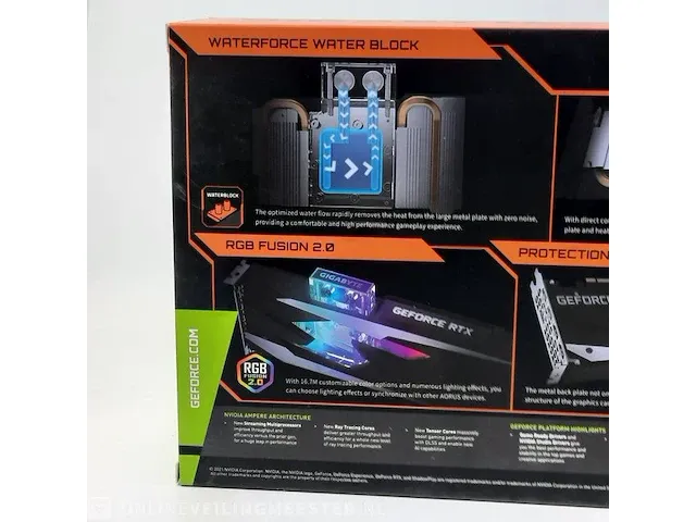 Grafische kaart nvidia, geforce rtx 3080 gaming oc waterforce wb 10g pci-e4.0 x16 gddr6 - afbeelding 7 van  8