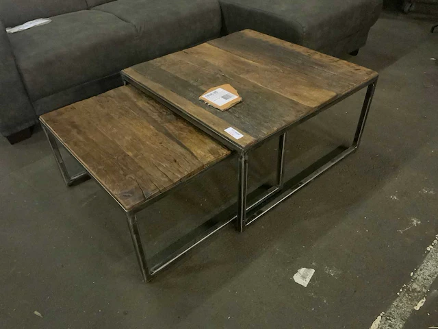 Grained robuust salontafel set - afbeelding 1 van  5
