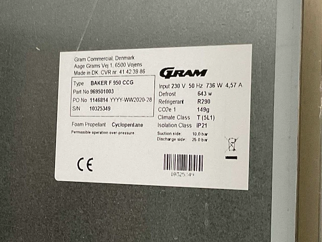 Gram baker f 950 ccg vriezer - afbeelding 8 van  8