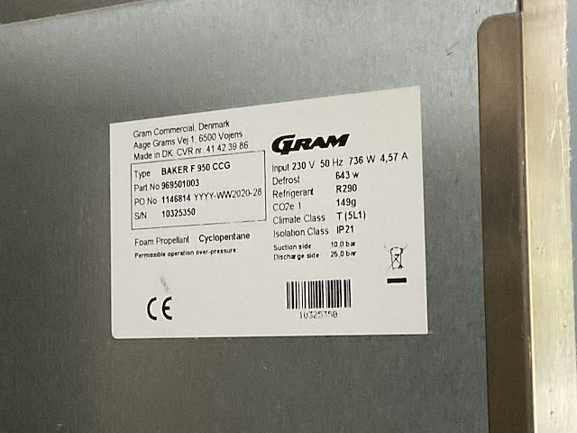 Gram baker f 950 ccg vriezer - afbeelding 8 van  8