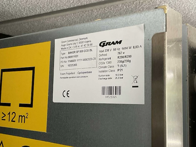 Gram baker sf 950 ccg dl vriezer - afbeelding 9 van  9