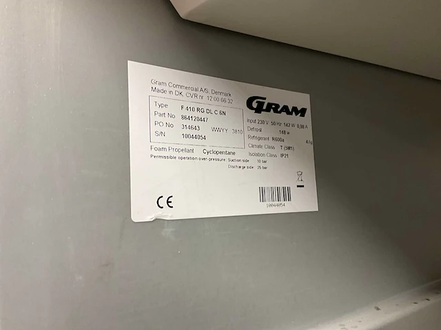 Gram f 410 rg dl rvs koelkast - afbeelding 7 van  7