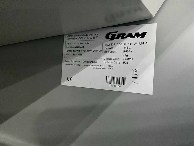 Gram f 410 rg l1 6n rvs vrieskast - afbeelding 7 van  7