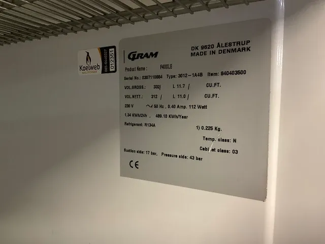 Gram f400le vrieskast - afbeelding 8 van  8