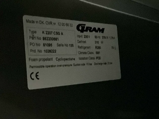 Gram k 2208 csg a koelwerkbank - afbeelding 7 van  7