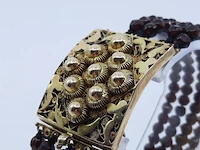Granaten armband met gouden sluiting - afbeelding 11 van  13