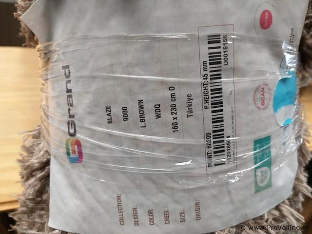 Grand - vloerkleed - 160 x 230 - ovaal - lichtbruin - afbeelding 2 van  4