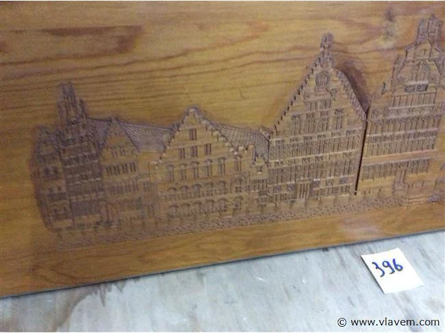 Graslei gent gegraveerd in paneel - afbeelding 2 van  3