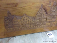 Graslei gent gegraveerd in paneel - afbeelding 2 van  3