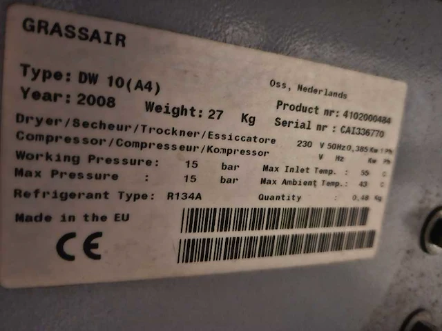 Grassair - 2008 - rlr 550 1500 g8 - schroefcompressor - afbeelding 9 van  9