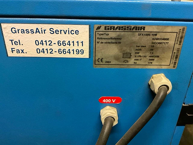 Grassair sfx1000.10m silent elektrische schroefcompressor 7.5 kw - afbeelding 4 van  7