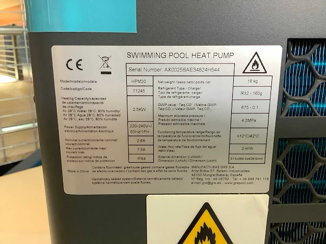 Gre mini pool heating <20m3 waterpomp - afbeelding 5 van  6