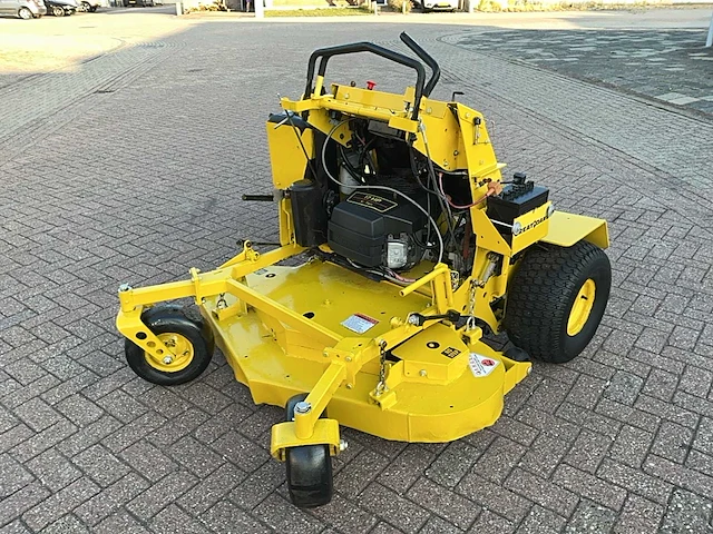 Great dane stand on lawnmower grasmaaier - afbeelding 1 van  15