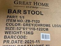 Great home - barkruk grijs (4x) - afbeelding 5 van  5