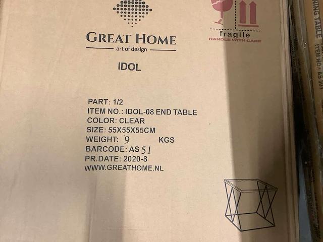 Great home bijzettafel 55x55x55 cm - afbeelding 7 van  7